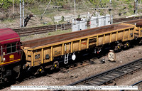 NLU29131 JNA 64.0t Network Rail Bogie Ballast Wagon Tare 26.000kg [design code JNO60A Astro Vagoane 2003] @ York Holgate Junction 2024-04-30 © Paul Bartlett w