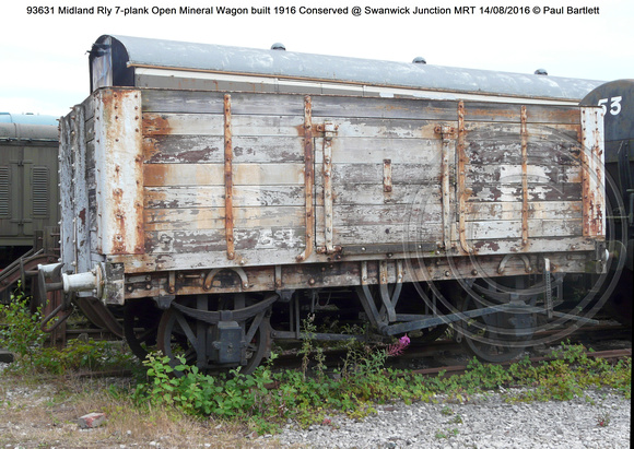 93631 Midland Rly 7-plank Open Mineral Wagon built 1916 Conserved @ Swanwick Junction MRT 2016-08-14 © Paul Bartlett [1w]