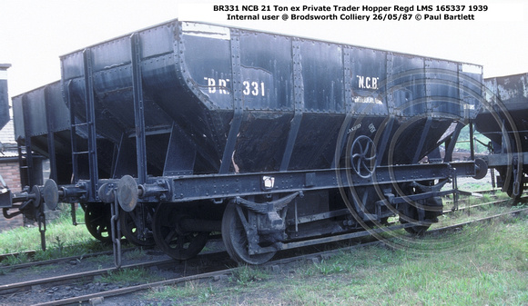 BR331 NCB ex Private Trader Hopper Internal user @ Brodsworth Colliery 87-05-26 © Paul Bartlett w