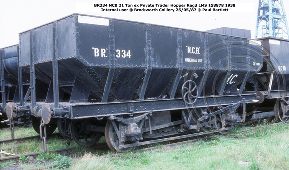 BR334 NCB ex Private Trader Hopper Internal user @ Brodsworth Colliery 87-05-26 © Paul Bartlett w