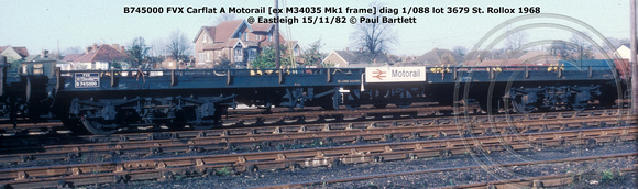 B745000 FVX Carflat A Motorail @ Eastleigh 82-11-15 © Paul Bartlett w