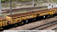 NLU29104 JNA 64.0t Network Rail Bogie Ballast Wagon Tare 26.000kg [design code JNO60A Astro Vagoane 2003] @ York Holgate Junction 2024-04-30 © Paul Bartlett w
