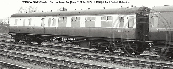 W1585W Corridor brake 3rd Diag D124 � Paul Bartlett Collection w