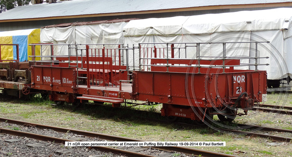 21 open personnel carrier at Emerald on Puffing Billy Railway 19-09-2014 � Paul Bartlett