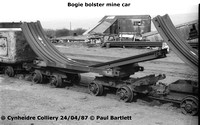 Bogie bolster mine car 87-04-24 Cynheidre Colliery © Paul Bartlett [W]