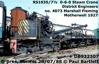 RS1035-7½  0-6-0  Crane