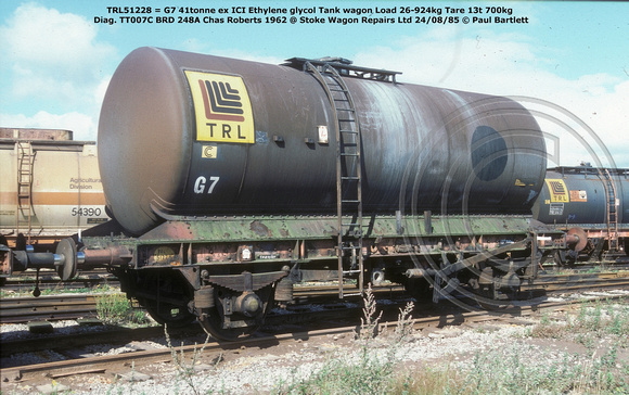 TRL51228 = G7 @ Stoke Wagon Repairs Ltd 85-08-24 � Paul Bartlett w