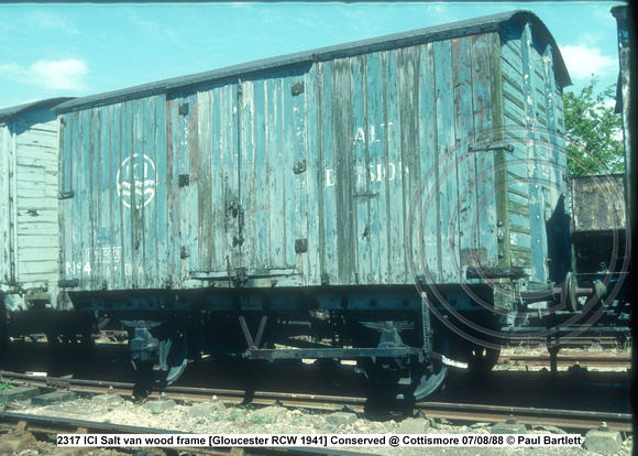 2317 ICI Salt van wood frame [Gloucester RCW 1941] Conserved @ Cottismore 88-08-07 © Paul Bartlett w