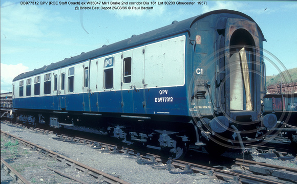 DB977312 QPV @ Bristol East Depot 86-08-29 � Paul Bartlett [2w]