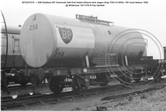 BPCS47315  = 258 Ethanol tank wagon @ Whitemoor 76-11-16 � Paul Bartlett w