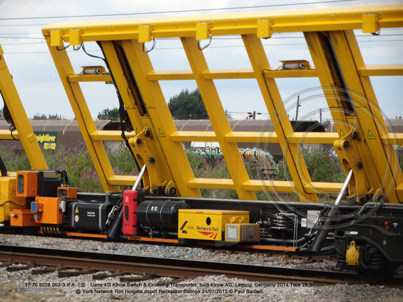 37 70 9228 003-3 IFA (S) Uans Kirow Switch & Crossing Transporter @ York Holgate Network Rail Depot 31 July 2015 © Paul Bartlett [12]