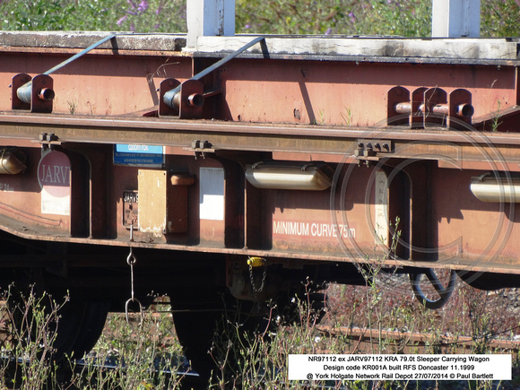 NR97112 ex JARV97112 KRA Sleeper Carrying Wagon @ York Holgate Network Rail Depot 2014-07-27 � Paul Bartlett [3w]
