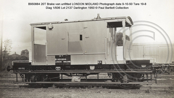 B950884 Brake van LONDON MIDLAND � Paul Bartlett Collection w