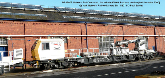DR98007 Windhoff MPV @ York Network Rail workshops 2011-11-30 � Paul Bartlett [1w]