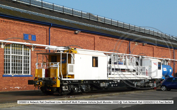 DR98014 OHL MPV Windhoff @ York Network Rail 2012-03-22 � Paul Bartlett [01]