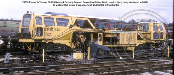 73389 P&T 07-275 Switch & Crossing Tamper  @ Midland Rail Centre Swanwick Junct. 2000-03-25 � Paul Bartlett W