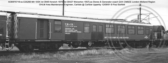 ADB975719 QXX Stores & Generator coach @ Carlisle Upperby 91-08-12 � Paul Bartlett w