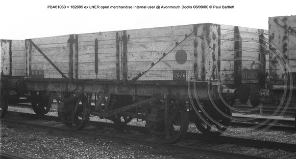 PBA61060 = 182695 ex LNER open merchandise Internal user @ Avonmouth Docks 80-09-08 � Paul Bartlett w