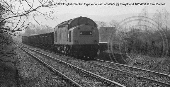 40179 on train of MDVs @ Penyffordd 80-04-10 � Paul Bartlett [1w]