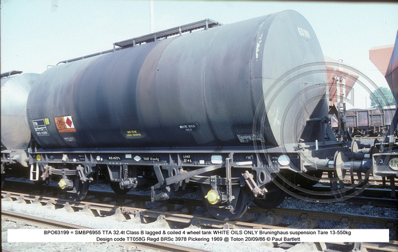 BPO63199 = SMBP6955 TTA Class B 4 wheel tank @ Toton 86-09-20 � Paul Bartlett w