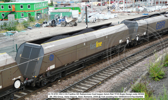 33 70 6791 052-3 HYA Fastline GE Railservices Coal hopper @ York 2013-08-19 © Paul Bartlett [1W]
