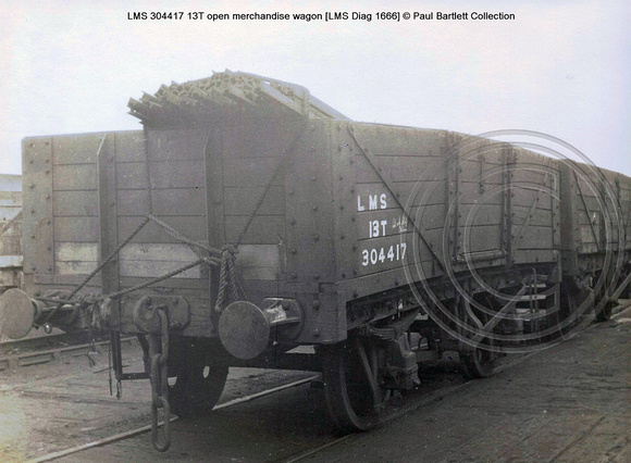LMS 304417 13T open merchandise wagon [LMS Diag 1666] � Paul Bartlett Collection w