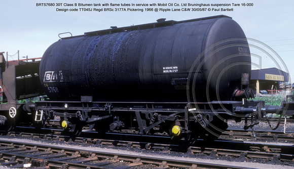 BRT57680 Mobil Class B Bitumen tank @ Ripple Lane C&W 87-05-30 � Paul Bartlett w