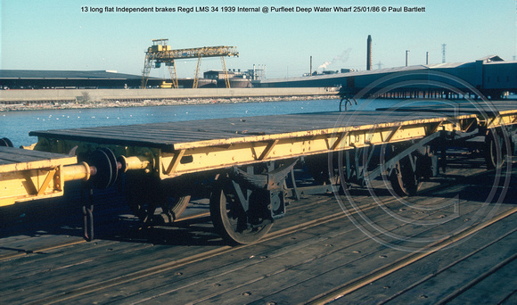 13 long flat Regd LMS 34 1939 Internal @ Purfleet Deep Water Wharf 86.01.25 © Paul Bartlett w