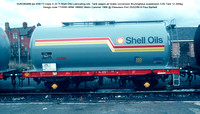 SUKO65906 [ex 63617] Class A 33.7t Shell Oils Lubricating oils  Tank wagon air brake Design code TT059G BRM 186892 Metro Cammel 1966 @ Ellesmere Port 89-02-25 © Paul Bartlett [1w]