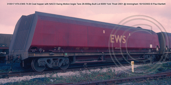 310517 HTA EWS 74.8t Coal hopper @ Immingham 2003-10-18 © Paul Bartlett w