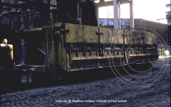 Coke car @ Hawthorn Colliery 88-04-12 � Paul Bartlett w