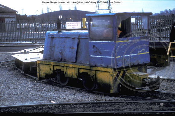 Narrow Gauge Hunslet Loco @ Lea Hall Colliery  90-02-19 � Paul Bartlett [3w]