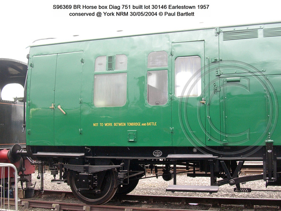 S96369 BR Horse box Diag 751 conserved @ York NRM 2004-05-30 © Paul Bartlett [1w]