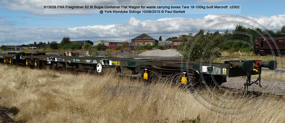 613028 FRA  Freightliner Bogie Container Flat Wagon @ York Klondyke Sidings 2015-08-15 © Paul Bartlett [01w]