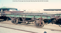64 short flat ex PO tank wagon frame Internal @ Purfleet Deep Water Wharf 86-01-25 © Paul Bartlett w