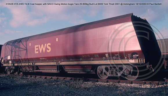 310528 HTA EWS 74.8t Coal hopper @ Immingham 2003-10-18 © Paul Bartlett w