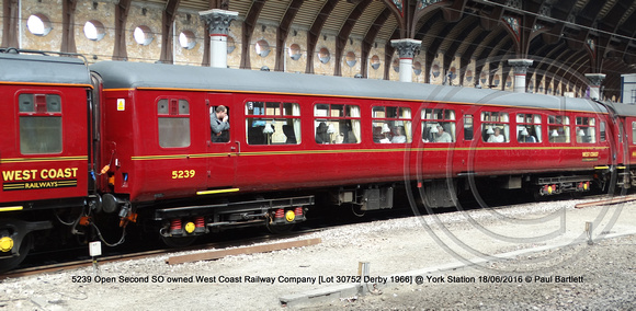 5239 Open Second SO owned West Coast Railway Company [Lot 30752 Derby 1966] @ York Station 2016-06-18 © Paul Bartlett [1w]