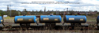 99 70 9310 011-0 KFA 61.6t Rail head treatment train – Container frame [ex AVON Design code PF007D Powell Duffryn 1985] @ York NR Holgate depot Reception Sidings 2016-04-17 © Paul Bart [1w]