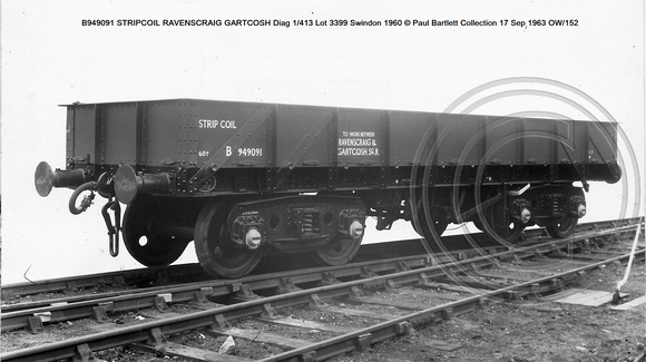 B949091 STRIPCOIL RAVENSCRAIG GARTCOSH Diag 1-413 Lot 3399 Swindon 1960 © Paul Bartlett Collection 17 Sep 1963 OW-152 w