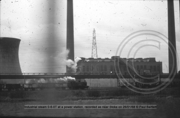 Industrial steam 0-6-0T at a power station, recorded as near Stoke on 68-01-26 © Paul Bartlett w