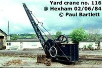 Rail Yard Crane at Hexham, BR in 1984