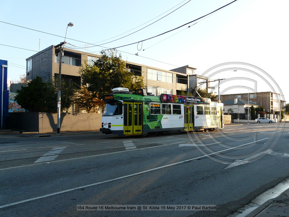 164 Route 16 Melbourne tram @ St. Kilda 15 May 2017 © Paul Bartlett