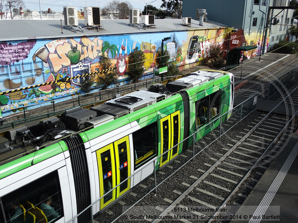 5113 Melbourne tram @ South Melbourne Market 21 September 2014 © Paul Bartlett [3]