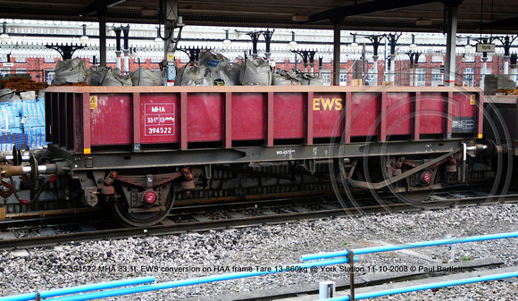 394522 MHA 33.1t  EWS conversion on HAA frame Tare 13-860kg @ York Station 2008-10-11 © Paul Bartlett [1w]