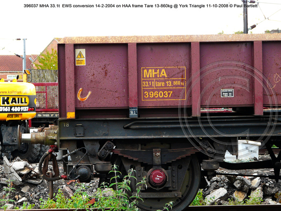 396037 MHA 33.1t  EWS conversion 14-2-2004 on HAA frame @ York Triangle 2008-10-11 © Paul Bartlett [2w]