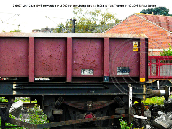 396037 MHA 33.1t  EWS conversion 14-2-2004 on HAA frame @ York Triangle 2008-10-11 © Paul Bartlett [4w]