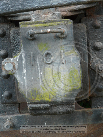 B291264 (false) ex K264 NCB ex Internal user Ex-Kellingley colliery on anchor mount tank frame conserved @ Murton Derwent Valley Rly 2017-07-12 © Paul Bartlett [5w]