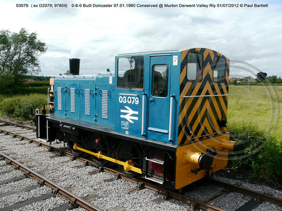 03079 (ex D2079; 97805) 0-6-0 Built Doncaster 07.01.1960 conserved @ Murton Derwent Valley Rly 2012-07-01 © Paul Bartlett [5w]