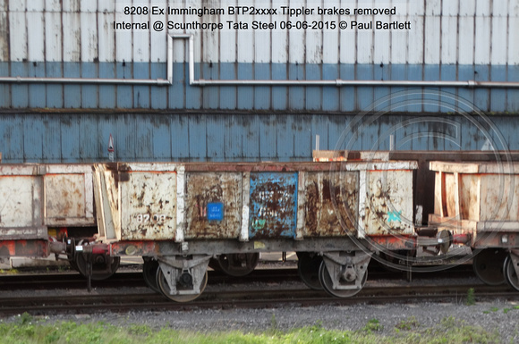 8208 Ex Immingham BTP2xxxx Tippler brakes removed Internal @ Scunthorpe Tata Steel 2015-06-06 © Paul Bartlett