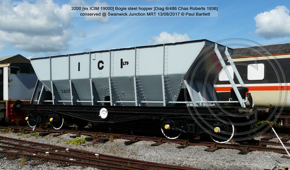 3200 [ex ICIM 19000] Bogie steel hopper [Diag 6-486 Chas Roberts 1936] @ Swanwick Junction MRT 2017-08-12 © Paul Bartlett [1w]